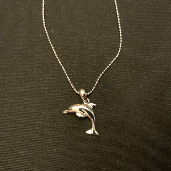 N2/ NWT 13” Cookie Lee Necklace - Girls Silver Necklace with Dolphin pendant - Picture 3 of 4